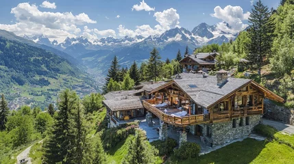Fotobehang Mountain Chalet in the French Alps © sobartea