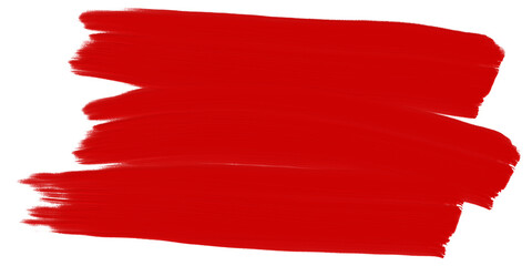 red brush banner for text label_red single illustration on transparency background