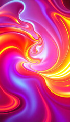 Obraz premium Vivid gradient swirl design with neon hues