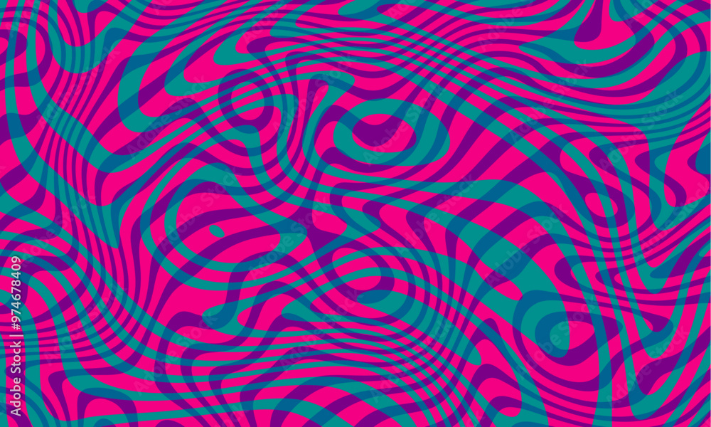 Aufkleber abstract horizontal background with colorful waves. trendy vector illustration in style retro 60s, 7