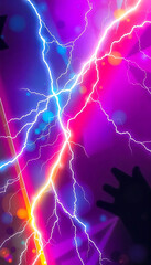 Obraz premium Dynamic neon lightning bolts