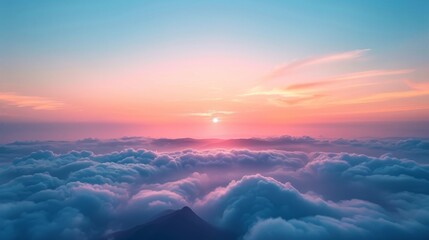 Minimalist Background: Bright Sunlight and Colorful Horizon Illustrating Nature&rsquo;s Morning Beauty