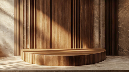 Wooden Podium Background.