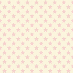 A soft pastel background featuring repeating pink stars on a light beige surface.