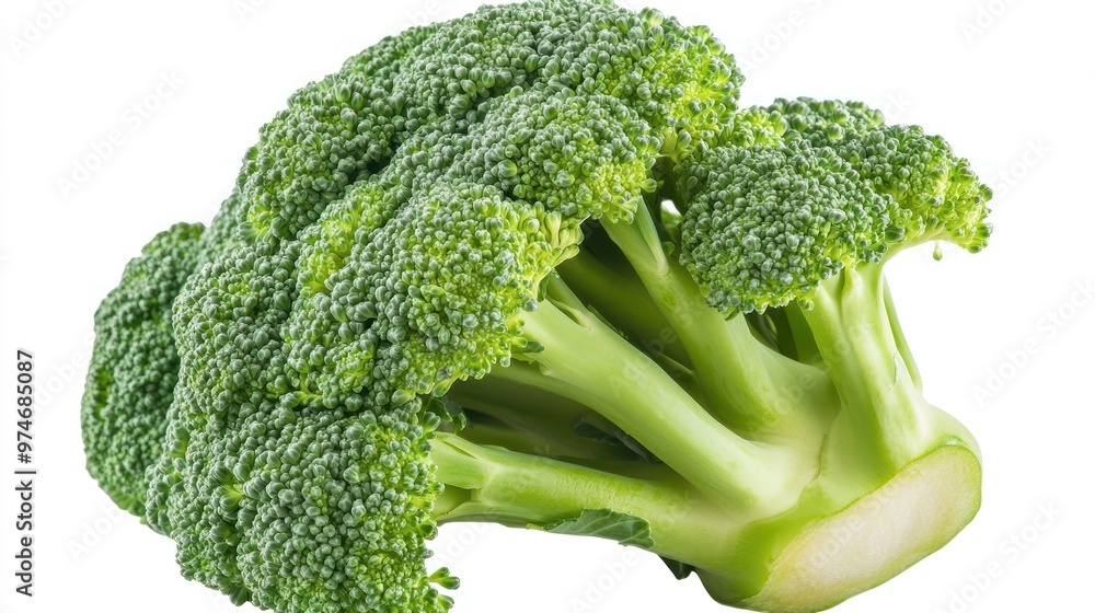 Poster A fresh head of broccoli showcasing its vibrant green color and unique structure.