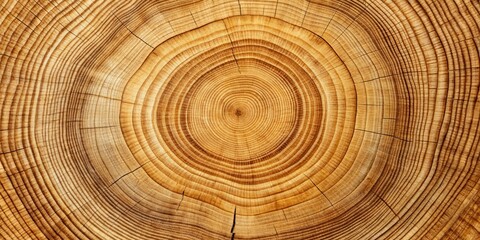Fototapeta premium Cross section of common oak wood showing annual rings and natural grain patterns, oak, European, English