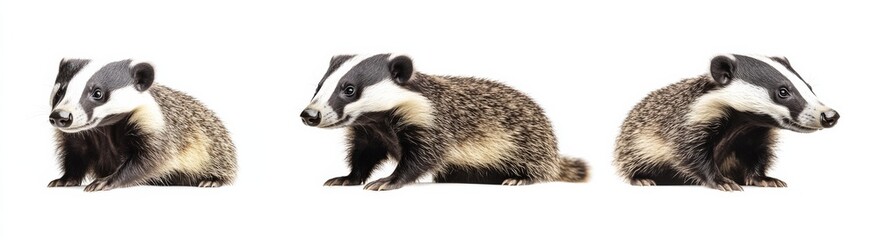 Fototapeta premium badger isolated on white background
