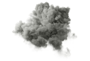 Midnight gray clouds puffy on transparent background 3d rendering png