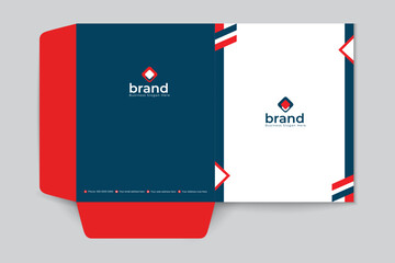Red color presentation folder design