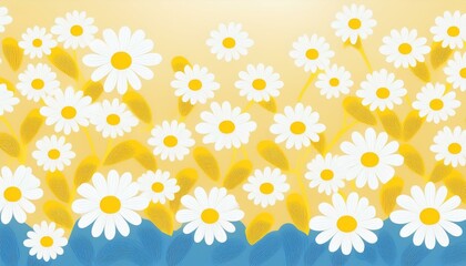 Obraz premium Arrière-plan de marguerites