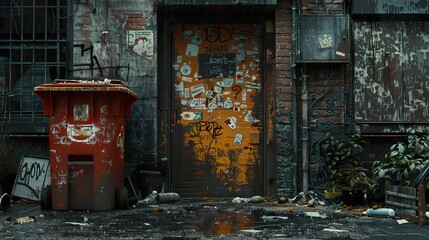 Urban Decay: A Grungy Alleyway in the City