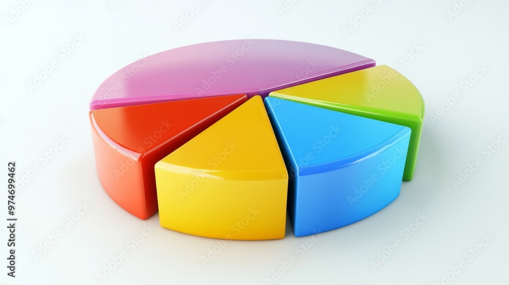Poster a professional presentation slide featuring a colorful 3d pie chart representing market share distri
