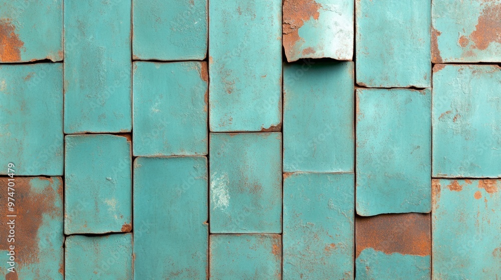Poster captivating rust and patina textures on metallic abstract patterns