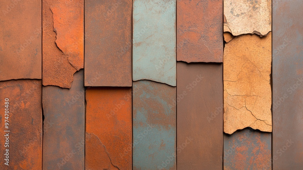 Poster captivating rust and patina on metallic textures abstract patterns
