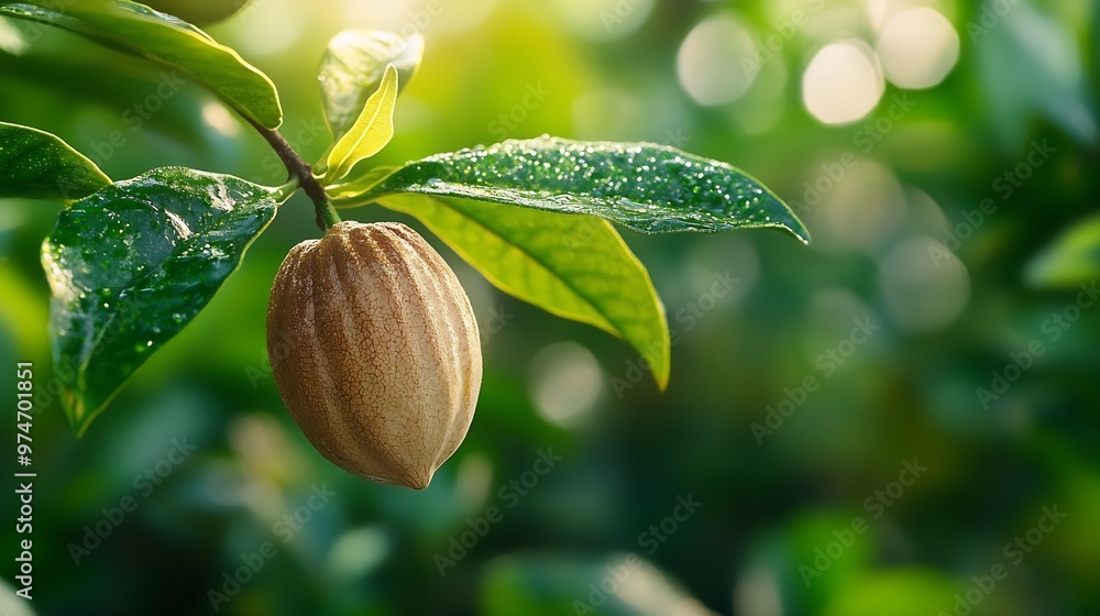 Poster nutmeg is a plant in the form of a tree that originates from the banda islands maluku the fruit is o