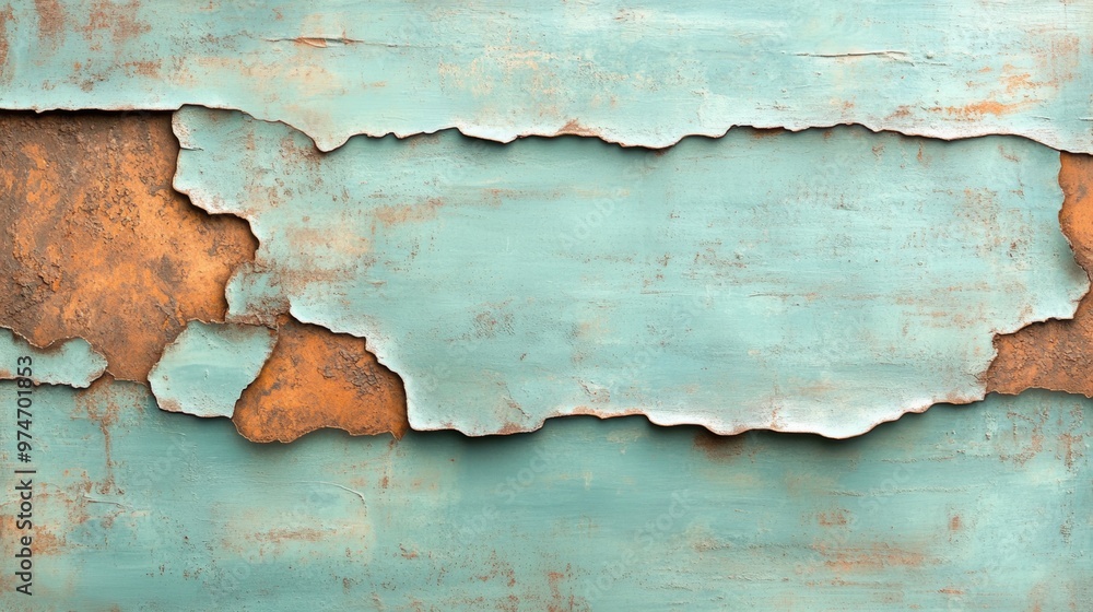 Poster captivating rust and patina on metallic textures with abstract patterns