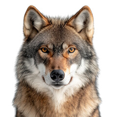 Obraz premium Majestic wolf isolated white background