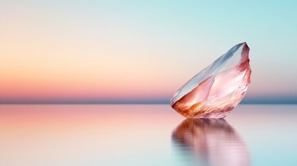 Fototapeta premium Ethereal Floating Crystal Landscape in Pastel Dreamscape Atmosphere