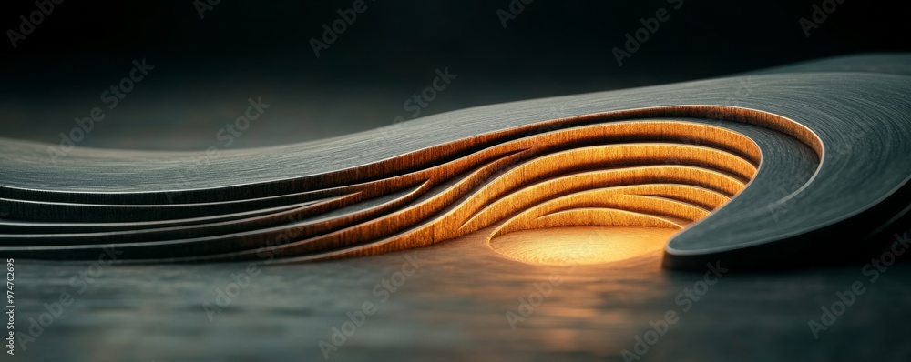 Poster mesmerizing macroscape of intricate damascus steel texture and swirling pattern