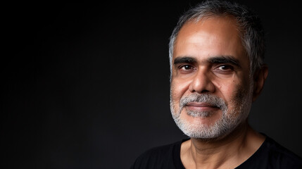 Obraz premium Portrait of a Mature Man with Gray Beard and Confident Expression