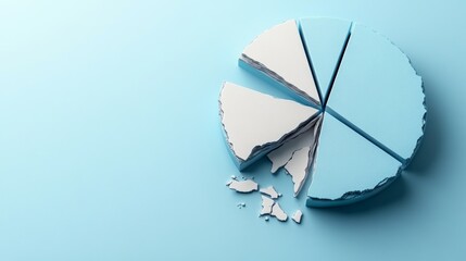 Hyper Detailed 3D Pie Chart with Floating Data Visualization and Crisp Shadows