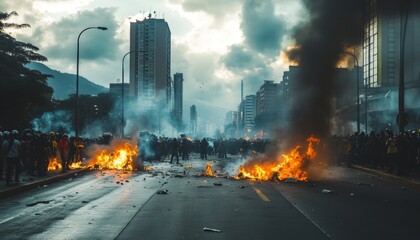 Intense anti government protests  clashes between crowds and police amidst tear gas and fire