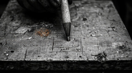 The Power of the Pencil A close-up of a sharpened pencil ready to create symbolizing the artistic potential and precision of drawing and sketching on paper