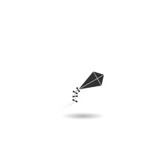 Kite in sky icon with shadow