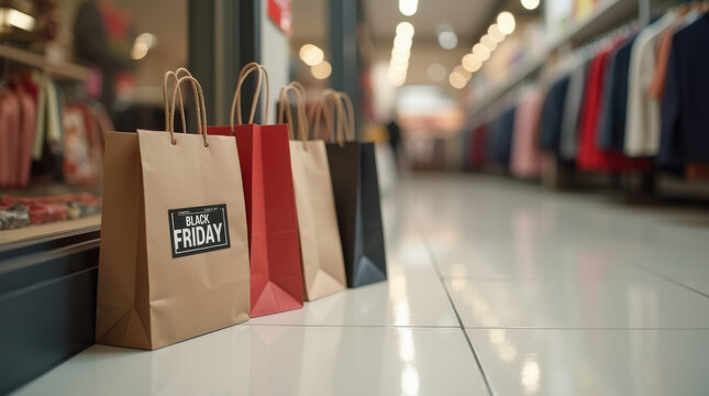 Einkaufstaschen am Black Friday

