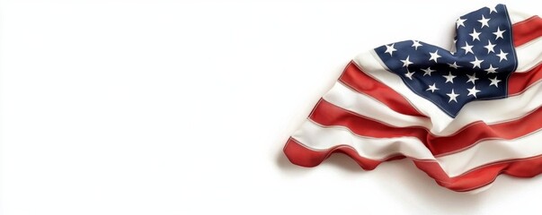 Vivid Cartoon American Flag Design on White Background