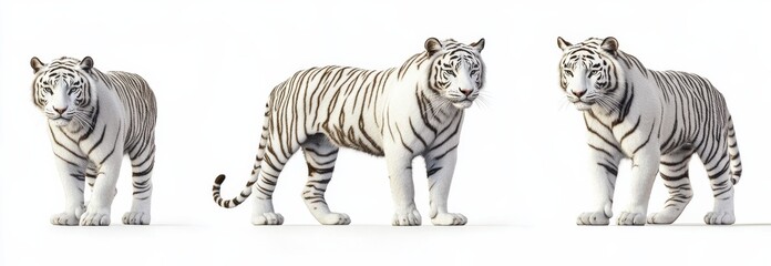 White tiger isolated on white background