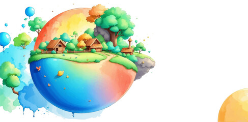 5TH JUNE-World Environment Day. Ecology concept with green city on earth, World environment and sustainable development concept, vector illustration