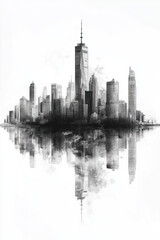 Obraz premium Ica, Peru, black and white pen pencil hand-drawn effect portrait drawing illustration for travel poster, card, wallpaper, backdrop or banner. Modern, clear, artistic and simple