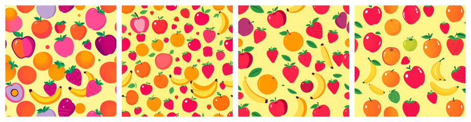 Colorful Fruit Salad Pattern Pack: Vibrant and Delicious Designs for Kitchen Decor and Textiles
