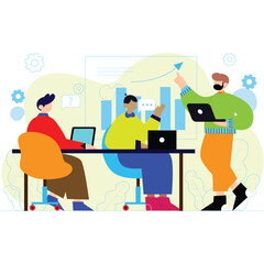 Business meeting negotiation. Teamwork Concept Vector Illustration for Website Banner, Advertisement and Marketing Material, Online Advertising, Business.