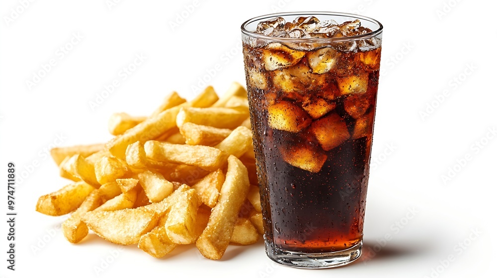 Poster fast food cola isolated on white : generative ai