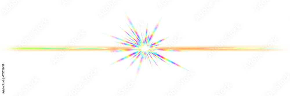 Poster spectrum star flash on transparent backgrounds rendering png