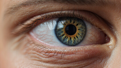 Fototapeta premium Closeup Detail of a Beautiful Male Eye Macro