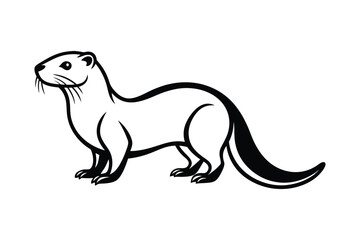 An Otter vector line art illustration