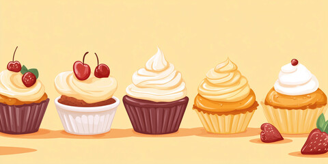 Sweet, buttery mixture used as a filling or topping in various baked treats, sweets illustration art