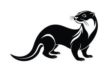 An Otter vector line art illustration