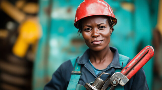 International workers' Day a proud worker in uniform - Powered by Adobe
