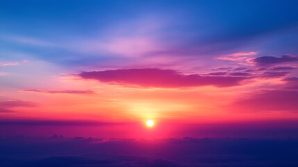 Fototapeta premium Sunset sky with colorful sunrise in the morning : Generative AI