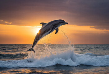 Obraz premium dolphin jumping out of the ocean 