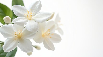 PNG White jasmine flowers isolated on white background : Generative AI