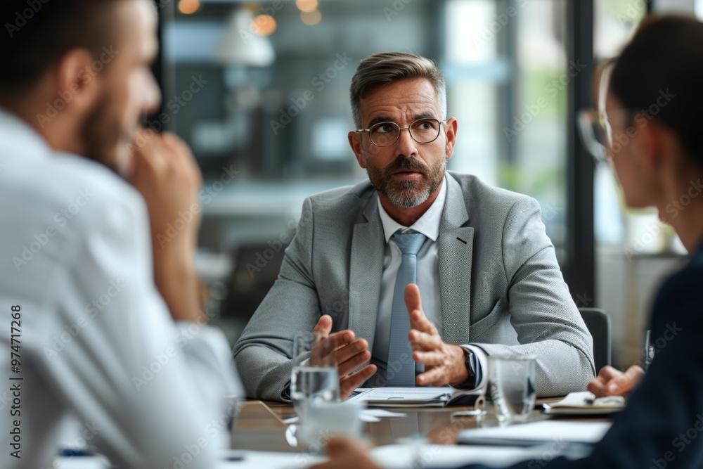 Poster a project manager is actively engaged in conversation with colleagues, sharing insights and strategi