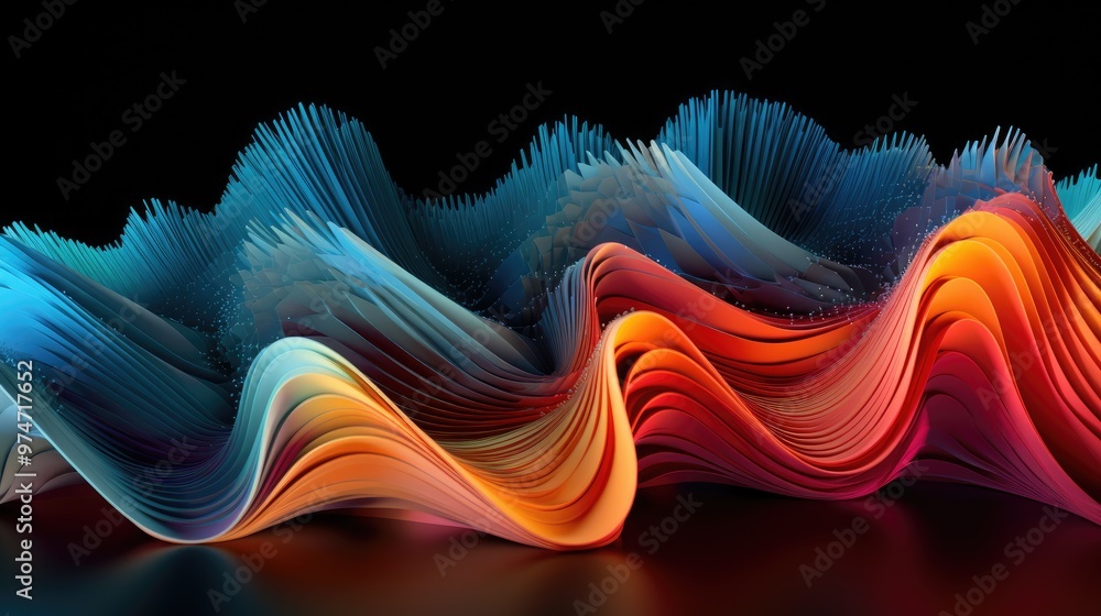Poster abstract colorful wave background with a smooth, flowing design. the vibrant colors create a sense o
