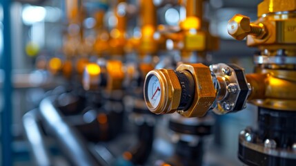 This setup showcases the intricate arrangement of pipes and fittings within a water node, featuring a control unit that manages the heating system\'s water supply