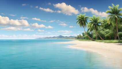 Empty Tropical Beach A Beautiful and Calm