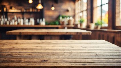 Empty Rustic Bar Restaurant Cafe Wooden